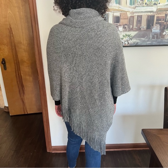 Silver Shimmer Chicos Poncho Sweater - Picture 2 of 3